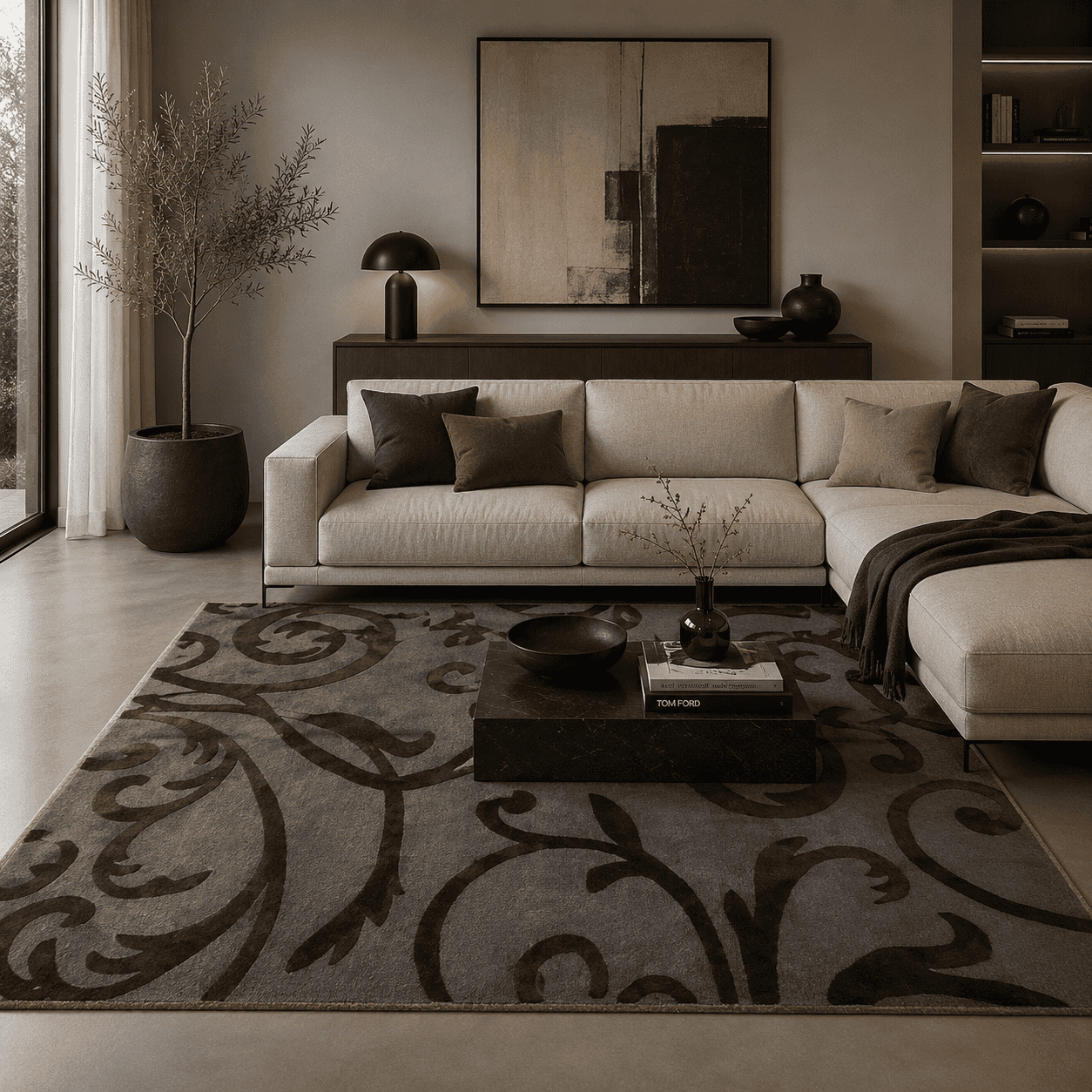 Extra Fine Grey Modern Rug 200 x 200cm - 5990 4 Extra Fine Grey Modern Rug 200 x 200cm - 5990 - Image 2