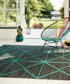 Modern Asiatic Prism Green Carpet