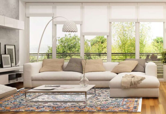 Tabriz wool and silk rug