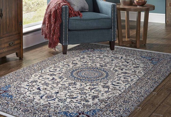 Nain 9 thread fine turquoise 246x152cm - A0249 12 Nain 9 strand fine turquoise