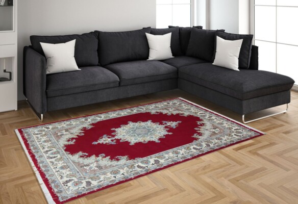 Tabriz silk warp rug