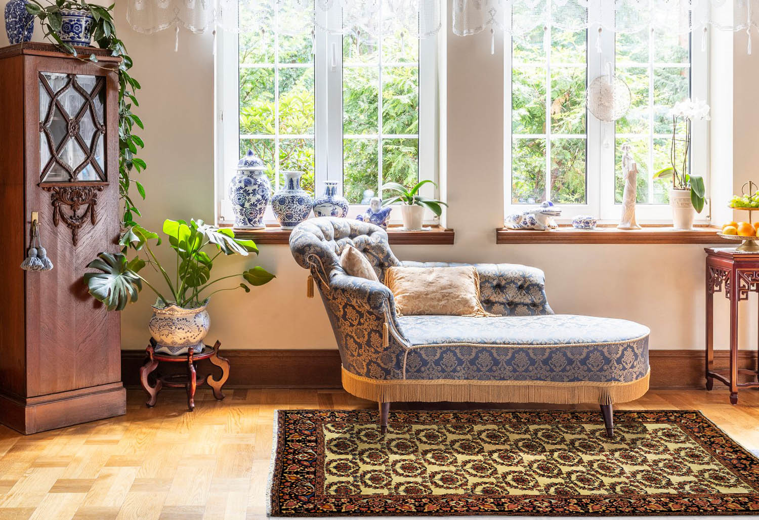 Fine Antique Senneh Rug 203x135 cm - B1775 3 Fine Antique Senneh Rug