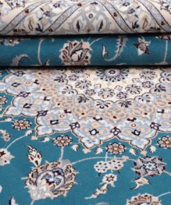 Hand-Knotted Nain 6-Ply Wool and Silk Persian Rug 261x209 Z445536 - Image 12