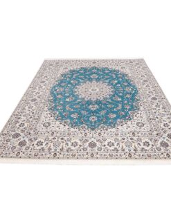 Hand-Knotted Nain 6-Ply Wool and Silk Persian Rug 261x209 Z445536 - Image 5