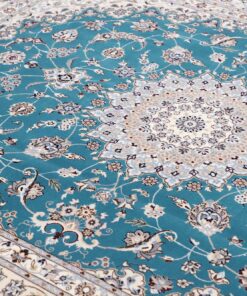 Hand-Knotted Nain 6-Ply Wool and Silk Persian Rug 261x209 Z445536 - Image 8