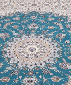 Hand-Knotted Nain 6-Ply Wool and Silk Persian Rug 261x209 Z445536 - Image 9