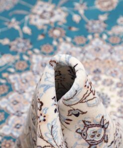 Hand-Knotted Nain 6-Ply Wool and Silk Persian Rug 261x209 Z445536 - Image 11