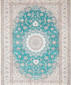 Persian Nain 9 Fili Rug in Wool and Silk 355x248 Z469420