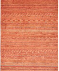 Modern Afghan Hand-Knotted Rug 221x156 Z478855