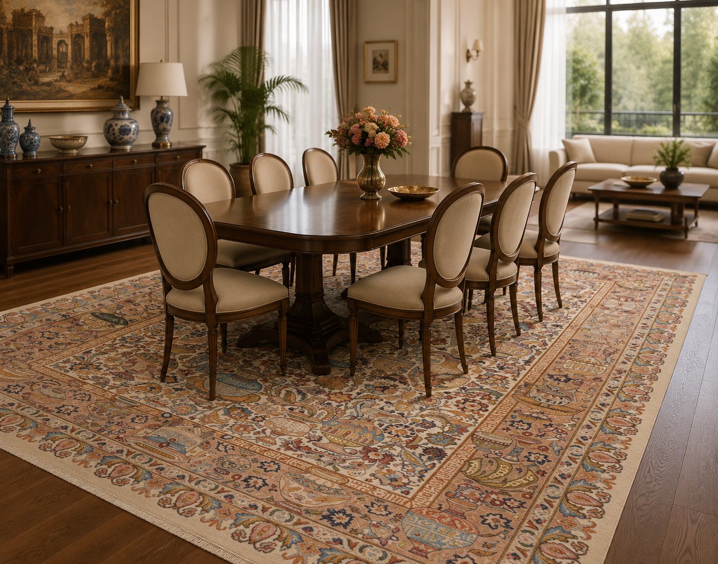 KASHMAR rug archaeological motif 394x303 Z481318 - Image 2