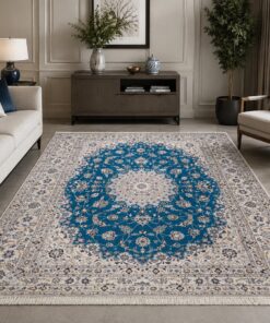 Hand-Knotted Nain 6-Ply Wool and Silk Persian Rug 261x209 Z445536 - Image 2