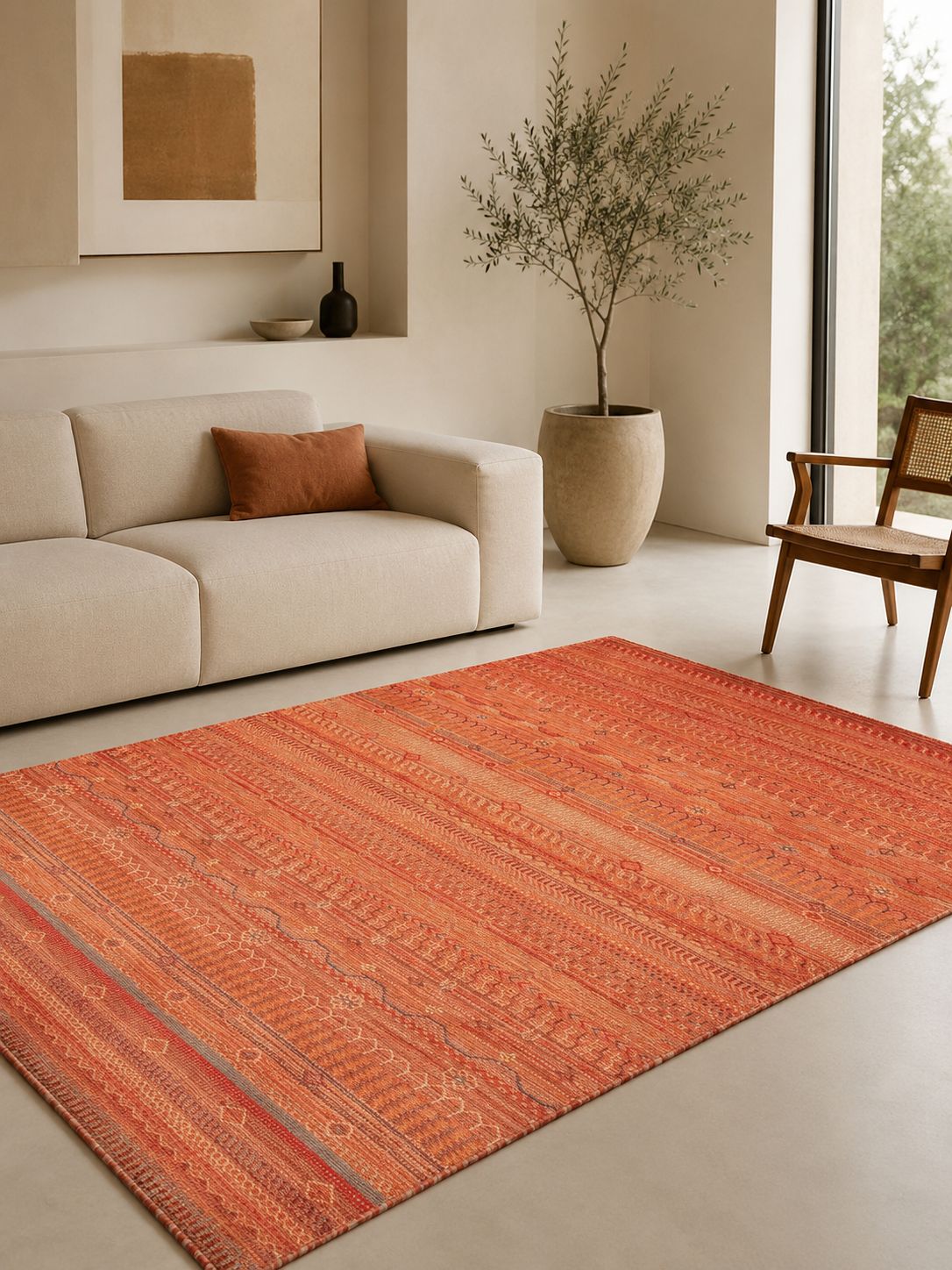 Modern Afghan Hand-Knotted Rug 221x156 Z478855 3 Modern Afghan Hand-Knotted Rug 221x156 Z478855 - Image 2